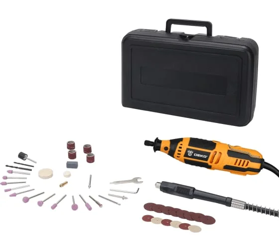DEKO Электрический гравер DKRT200E в кейсе + набор аксессуаров 43 шт 063-1411