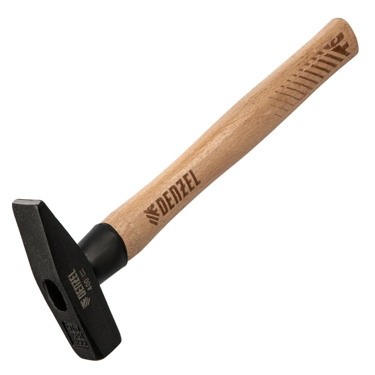 Denzel Молоток слесарный, 400 г, кованый квадратный боек, буковая рукоятка 10428