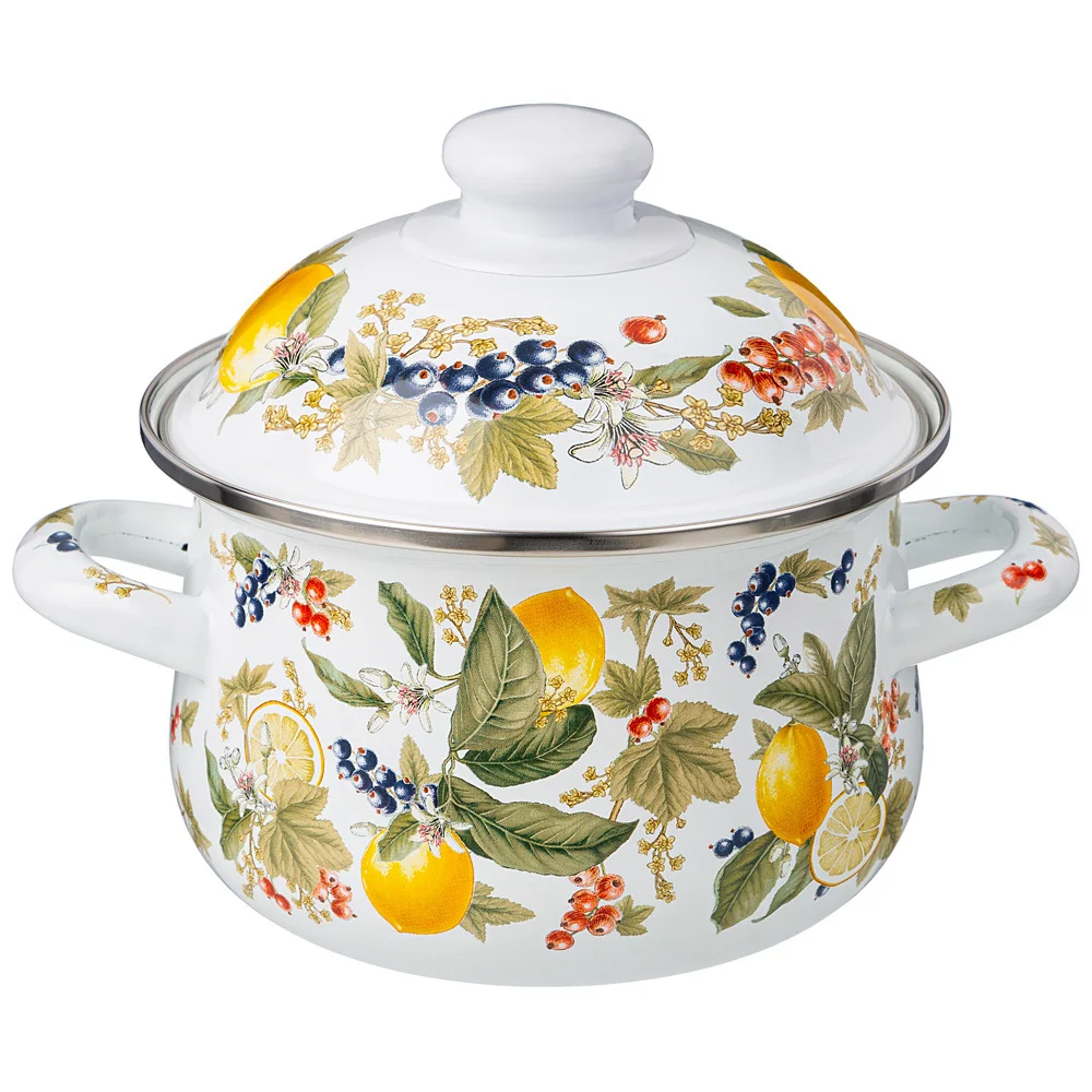Lefard Кастрюля Agness Эмалированная С Эмал.крышкой Серия Фруктовая Корзина, 2.0 Л, 18*11 См. 934-581