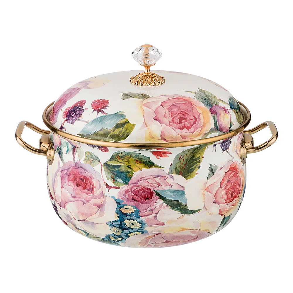 Lefard Кастрюля Эмалированная Agness С Крышкой, Серия Винтаж, 3,8л, Диаметр=20см 950-023