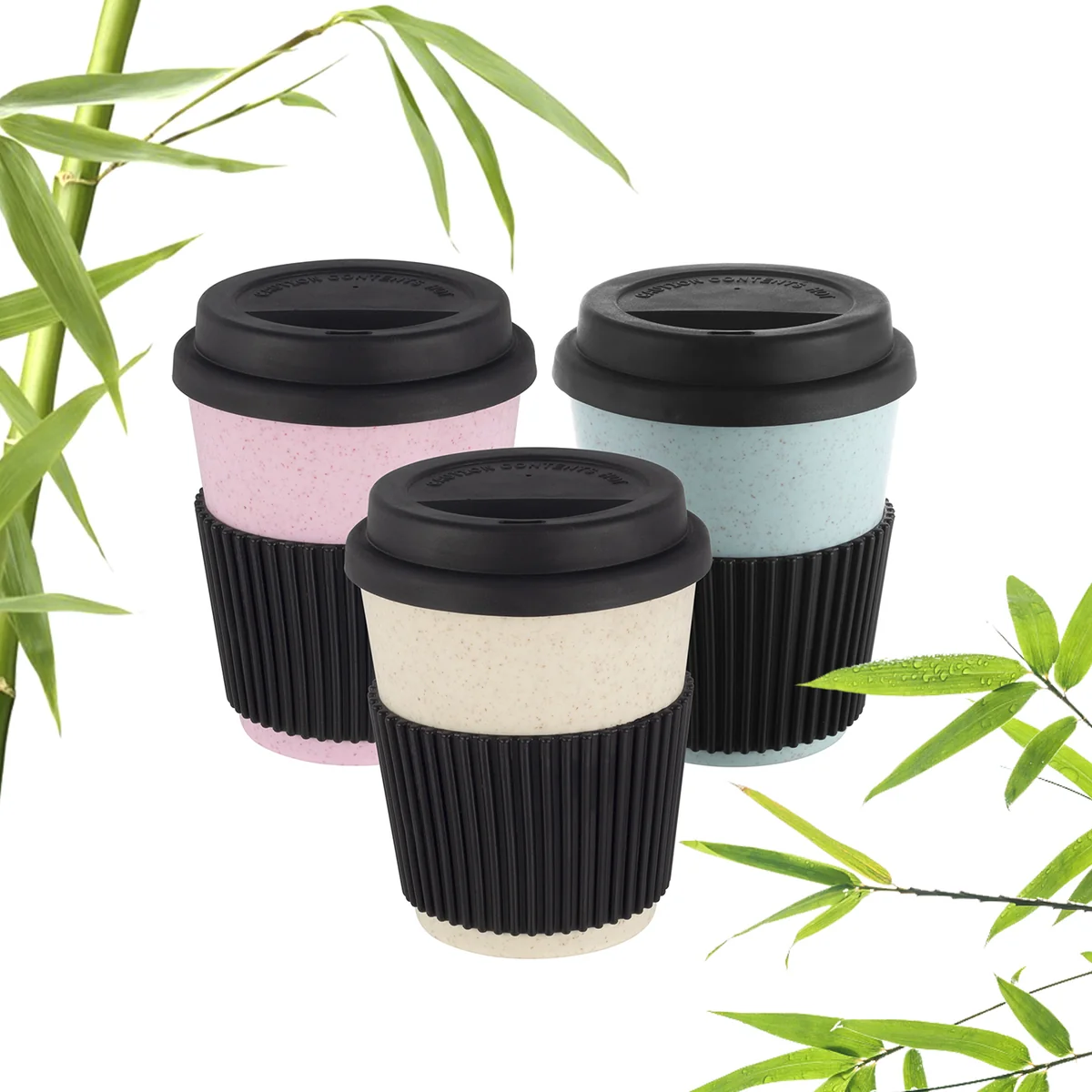 Kamille Стакан из бамбукового волокна 400 мл. KM 1135 с крышкой