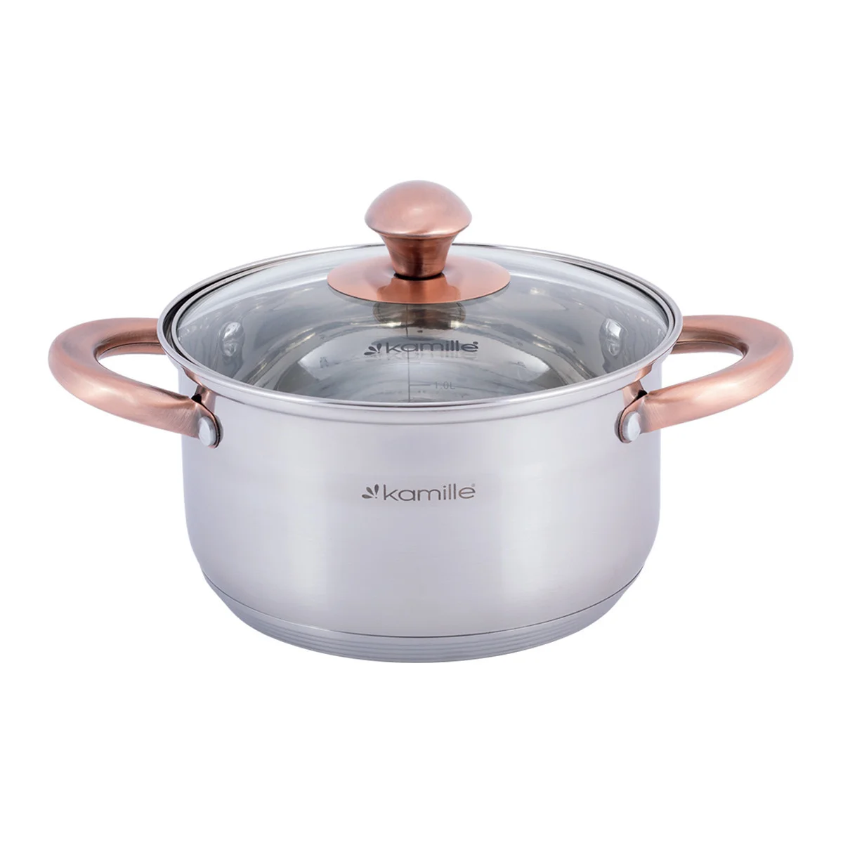 Kamille Кастрюля 2 л. из нержавеющей стали KM-4931 с медными ручками