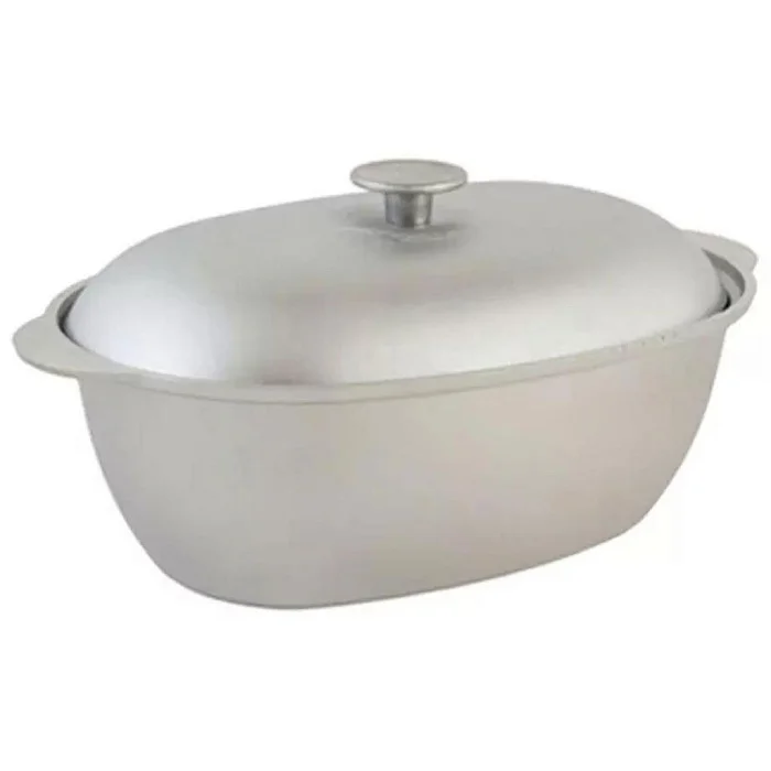 ГАРДАРИКА Гусятница алюминиевая объем 8,0 л с алюминиевой крышкой и алюминиевой ручкой крышки 0800