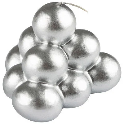 Mallony Свеча Пирамида серебряная (лак). 104547-SK