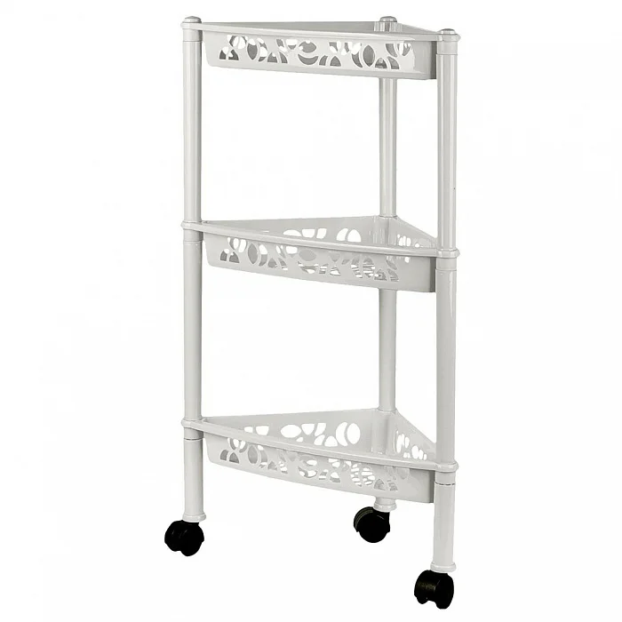 Delta Этажерка Keeplex Light на колесиках трехсекционная угловая 38,3х22,2х69 см KL283212048 белое облако