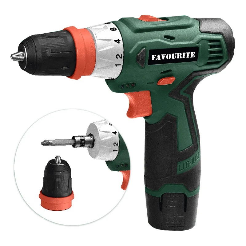 FAVOURITE Акк. дрель-шуруповёрт 12В, 2Ач, 22Нм Li-ion съём.патрон DC 12MF