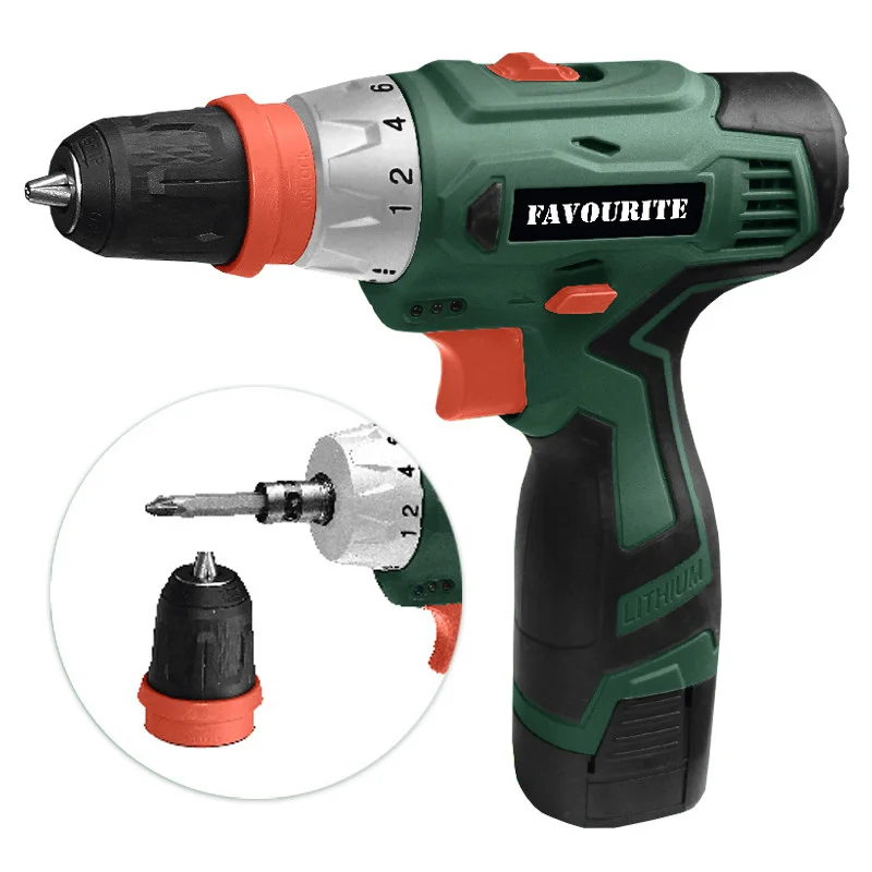 FAVOURITE Акк. дрель-шуруповёрт 14,4В, 2Ач, 26Нм Li-ion съём.патрон DC 14,4MF