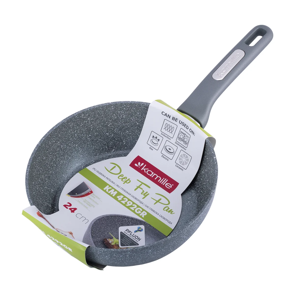 Kamille Сотейник 24 см. из литого алюминия KM-4292GR с мраморным покрытием