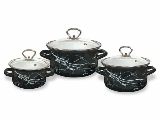 КМК Набор Черный мрамор-1-Экстра стиль (черн.) 1л, 1,5л, 2,3л