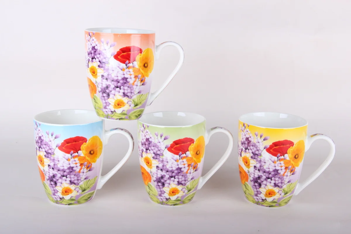 КОРАЛЛ Кружка 340мл.Цветочная роскошьB023-A04695ABCD