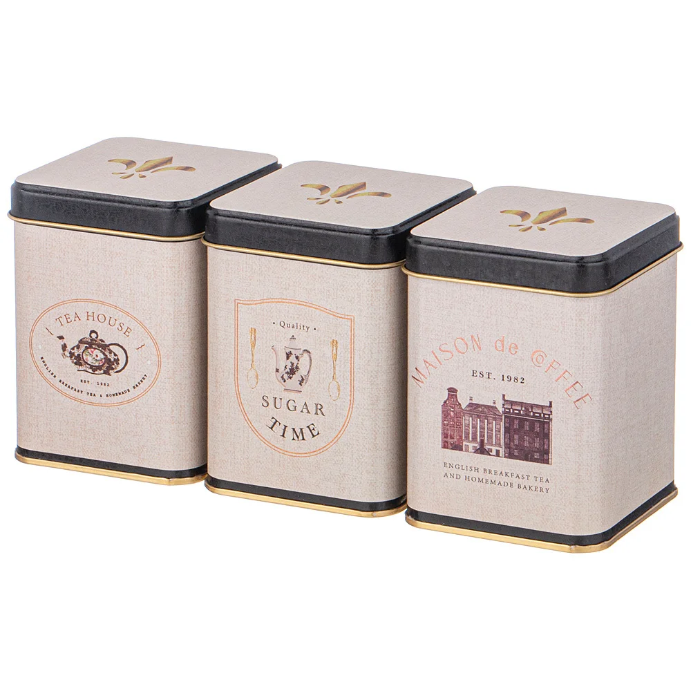 Lefard Набор Емкостей Для Хранения English Breakfast Из 3-х Штук, 7,5х7,5х10,2 См, 0,5л. 949-065