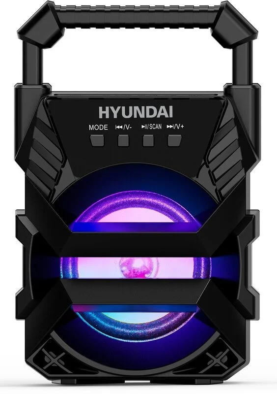 Hyundai Колонка порт. H-PS1000 черный 9W 1.0 BT/USB 10м