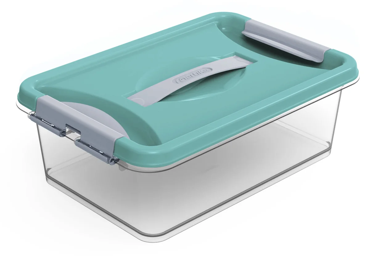 МАРТИКА Контейнер 6л КЛИК БИРЮЗОВЫЙ с ЗАЩЕЛКАМИ и РУЧКОЙ С272БИР