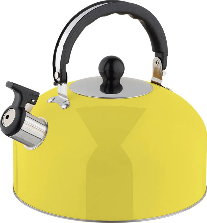 MALLONY Чайник, Casual, объем 2,7 л, со свистком, из нержавеющей стали, окрашенный, цвет: желтый. 985626-SK