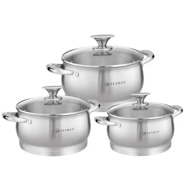 ZEIDAN Набор кастрюль 6пр. Z-50665 2,1л 3,0л 4,0л