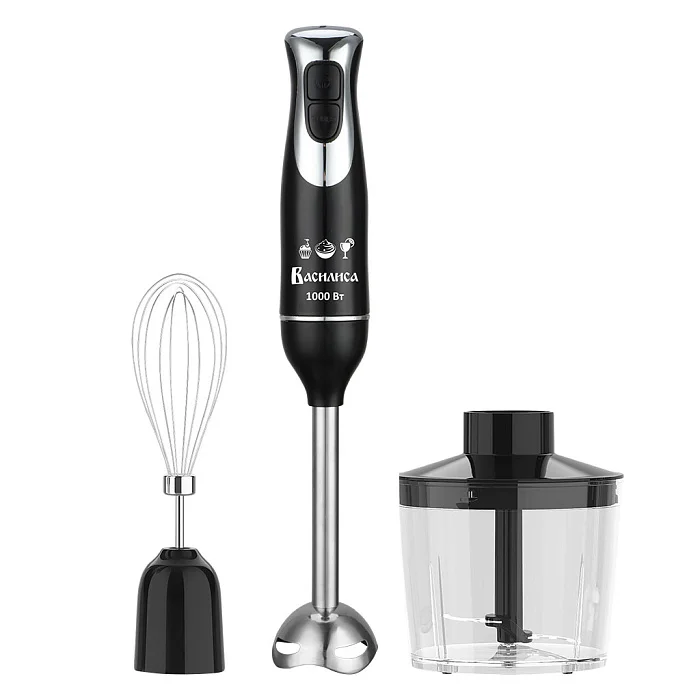 ВАСИЛИСА Блендер погружной 1000 Вт ВА-314A с измельчителем, венчиком, черный