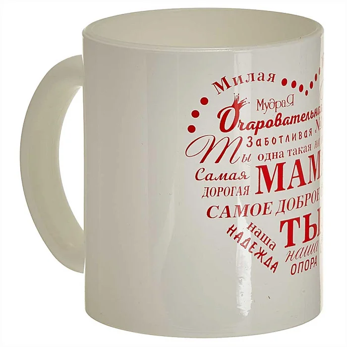 DELTA Кружка 300 мл 1208/DPP "Мама сердце" белый/красный