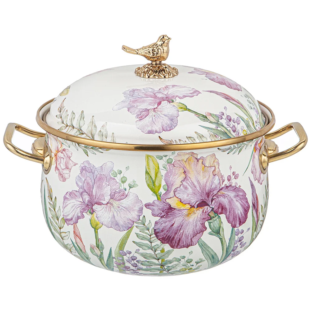 Lefard Кастрюля Эмалированная Agness С Крышкой, Серия Irises 3,8л, Диа.20см 950-573