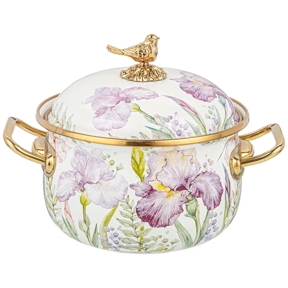 Lefard Кастрюля Эмалированная Agness С Крышкой, Серия Irises, 2,1л, Диа.16см 950-571