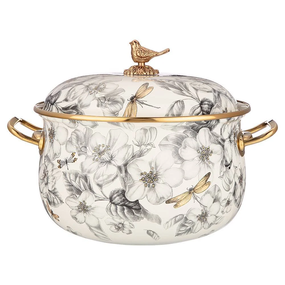 Lefard Кастрюля Эмалированная Agness С Крышкой, Серия Яблоневый Сад 4,8л, Диа.22см 950-524