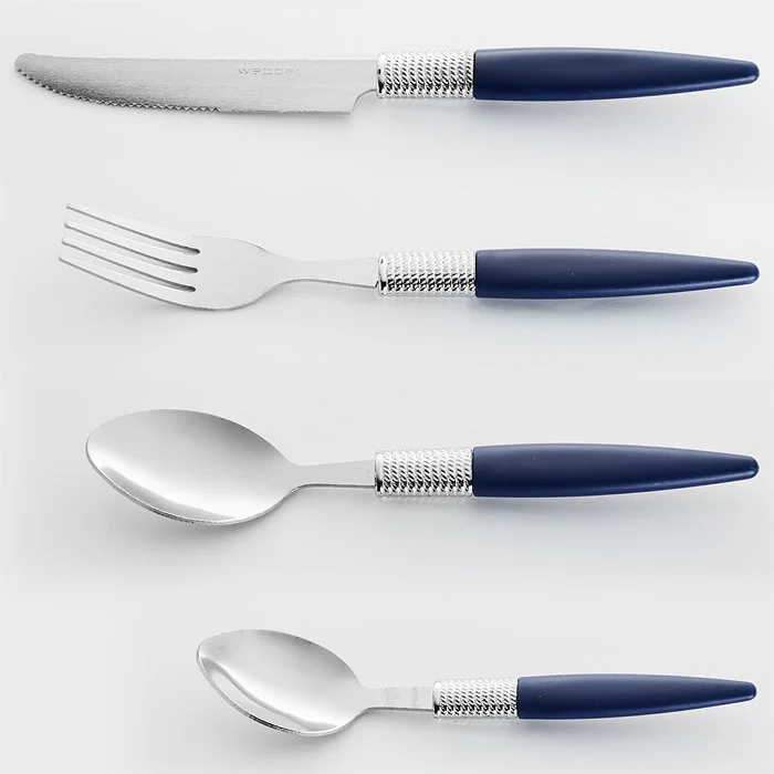 WEBBER Столовый набор 24пр. Жемчуг BE 011 P24/9 темно-синий