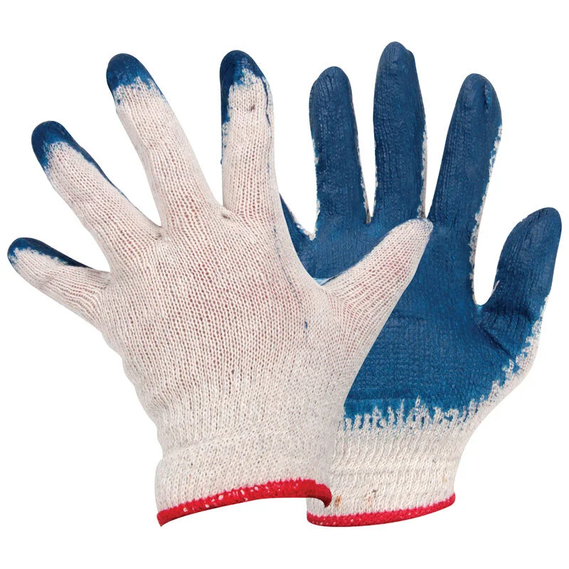 Mallony Перчатки хозяйственные EL-S001, хлопок+латекс, цв. - син., оранж. 001060-SK