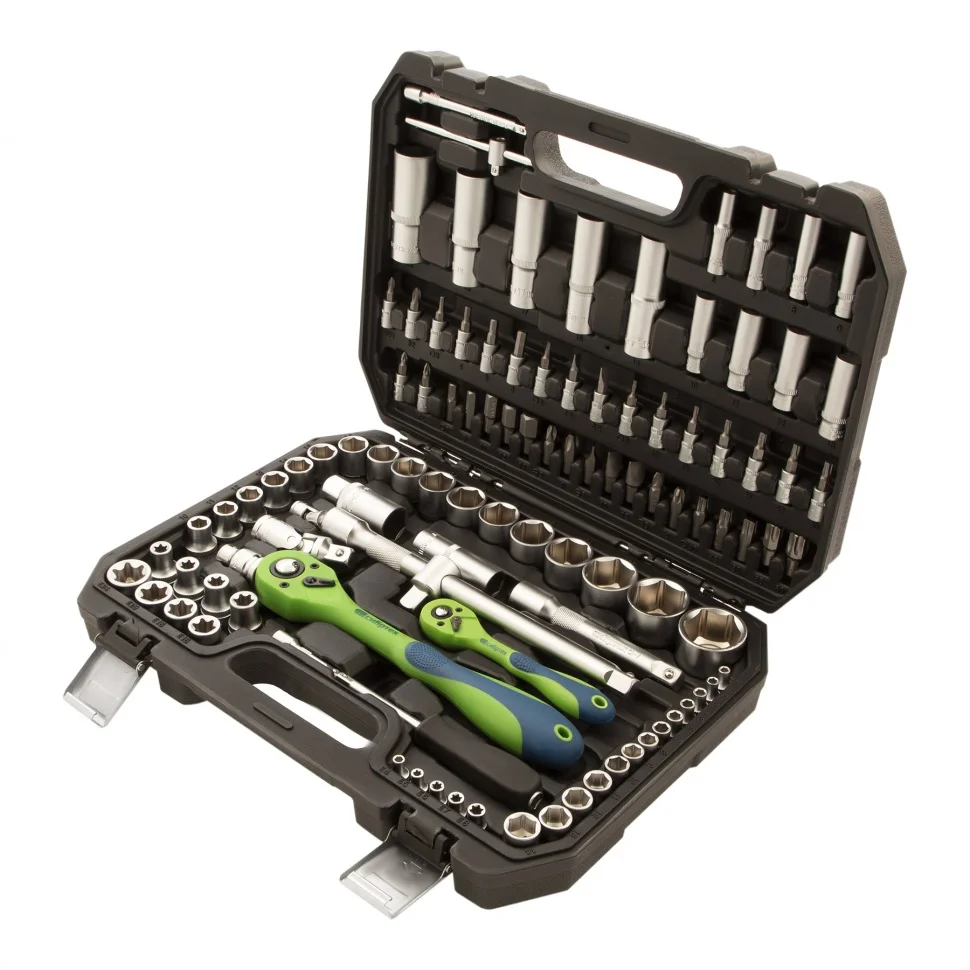 Сибртех Набор инструментов 108 предметов, CrV, 1/2", 1/4" 13511