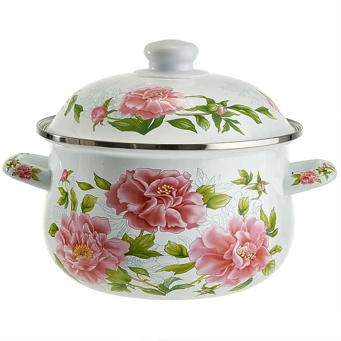 METALLONI Кастрюля 2,8 л, EM-1502 "Пионы"