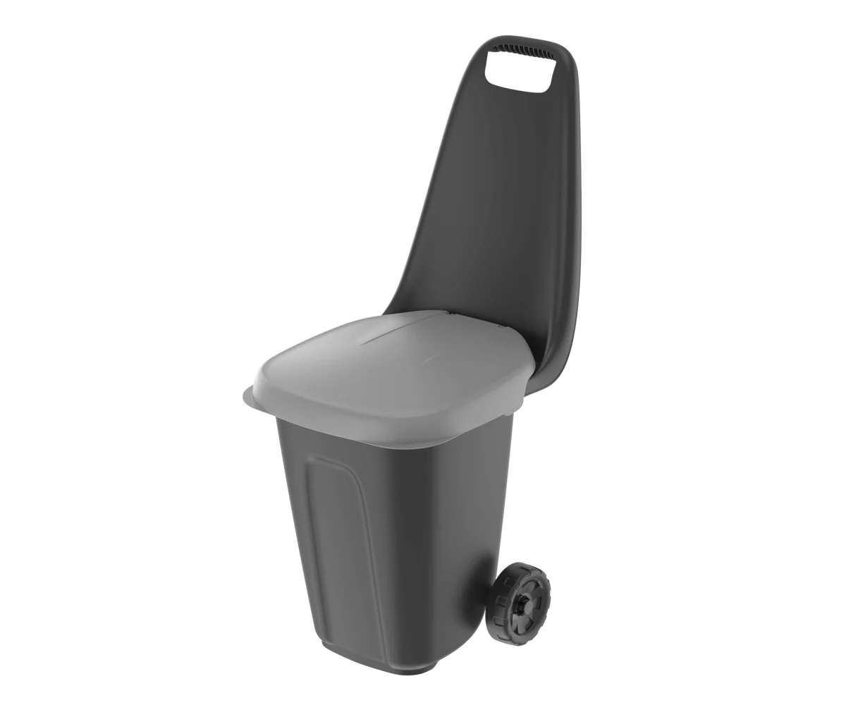 Альт-пласт Тележка садовая с зажимом для пакета и крышкой 38л (58×40×95см) (чёрный) АП 833