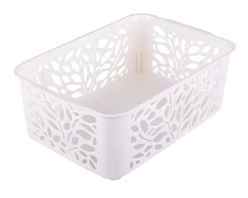 Полимербыт Корзина 2,3л LEAVES МОЛОЧНЫЙ 222*153*81 мм 44700