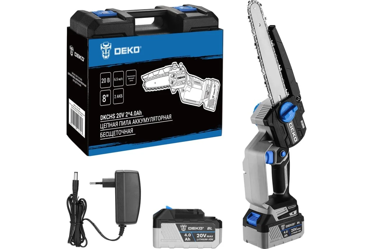 DEKO Пила цепная аккумуляторная бесщеточная 083-2000