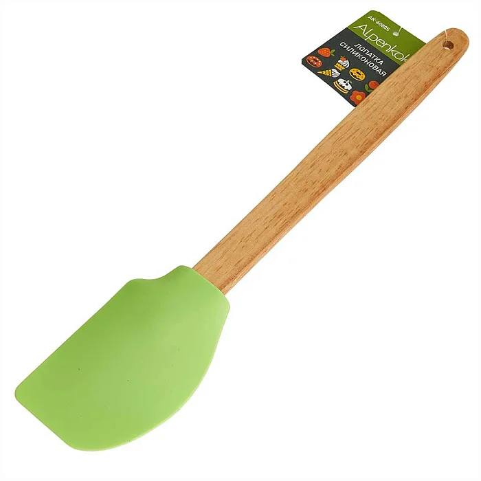 ALPENKOK Лопатка силиконовая 29,5×5,5 см AK-6080S зеленый