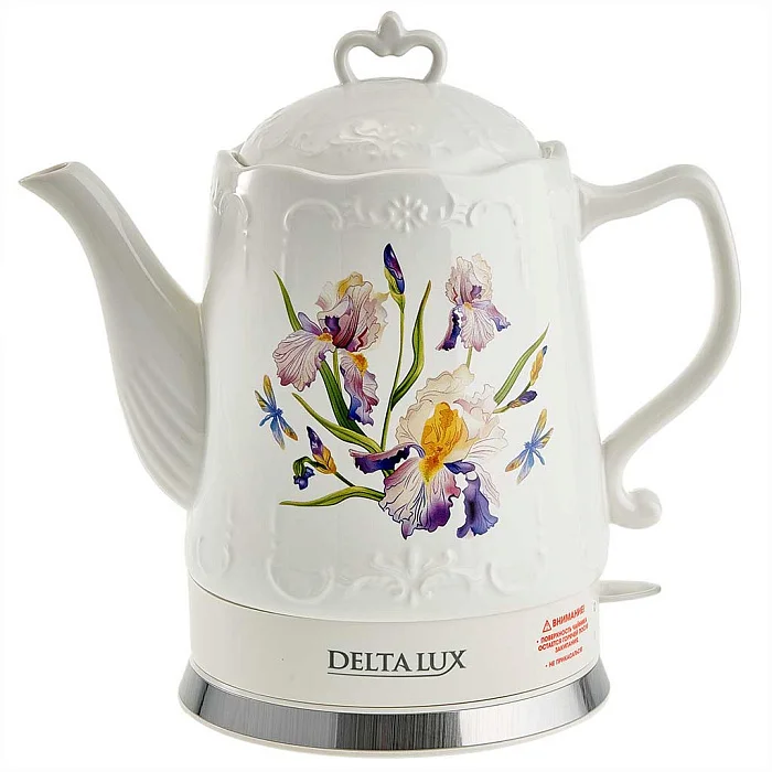 DELTA Чайник электрический 1,5 л DE-1012 "Ирисы"