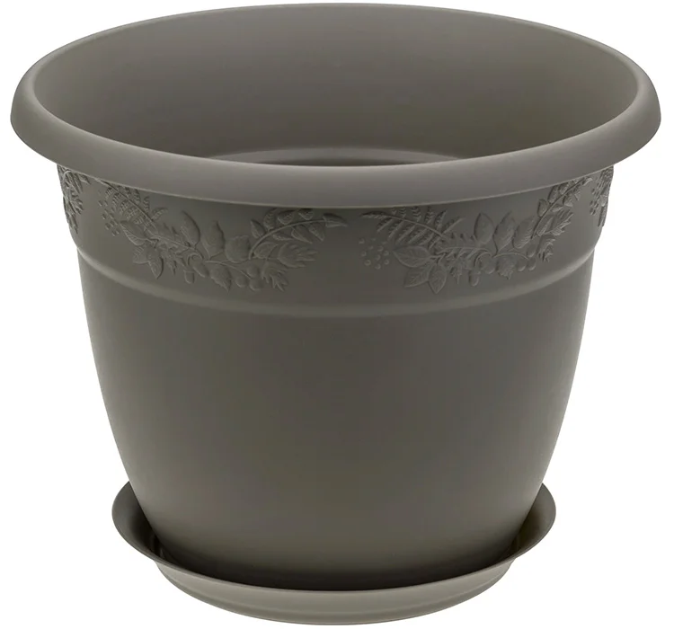 М-ПЛАСТИКА Кашпо 22л ФРАНЦУЗСКИЙ СЕРЫЙ д=400мм М 3060