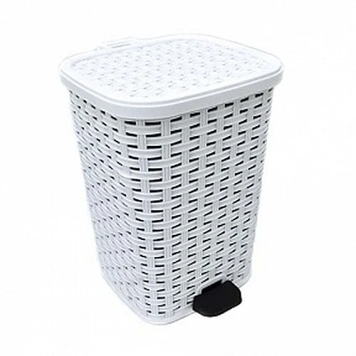 DD STYLE Ведро для мусора 6,0 л. Плетенка 01052 белый