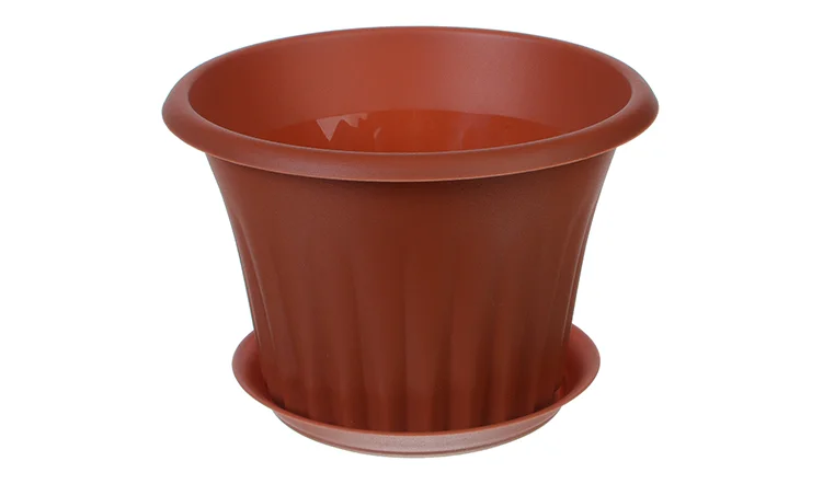 М-ПЛАСТИКА Кашпо КЭРОЛ D180мм с подставкой М 3156 терракотовый