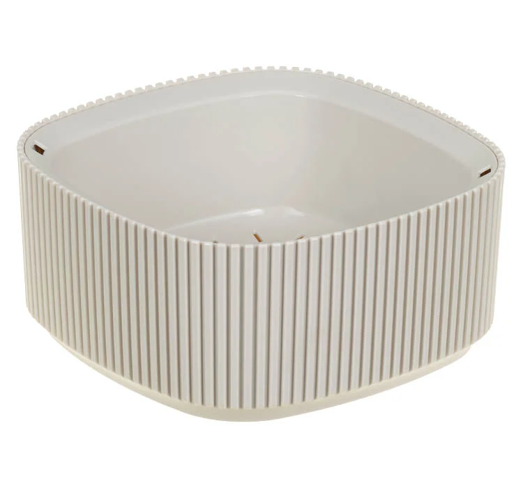 М-ПЛАСТИКА Кашпо СТРИП 190х190мм 1,6л со вставкой М 3250 кремовый