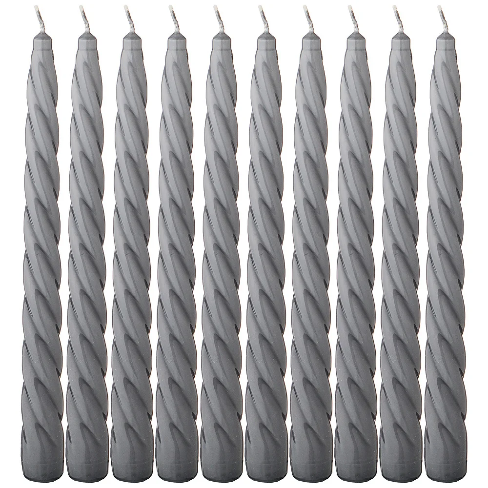 Lefard Набор Свечей Из 10 Штук Крученые Лакированный Серый Высота 23 См. 348-845