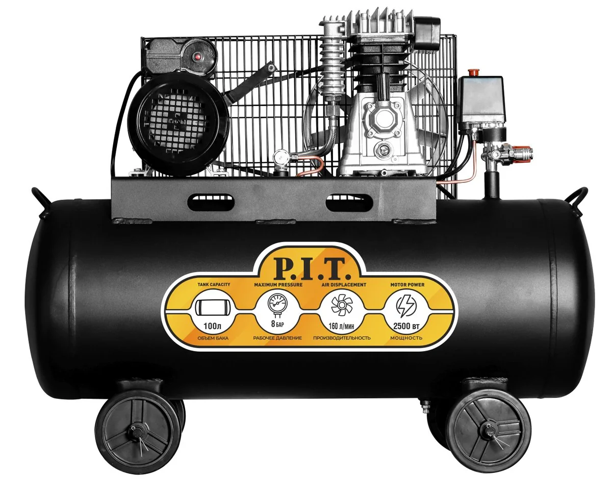 P.I.T. Компрессор поршневой масляный PAC100-C