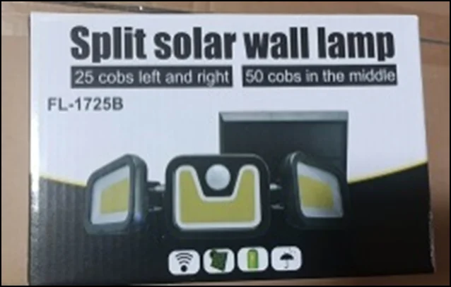 Фонарь настенный на солнечной батарее и датчиком движения 14924-FL-1725B