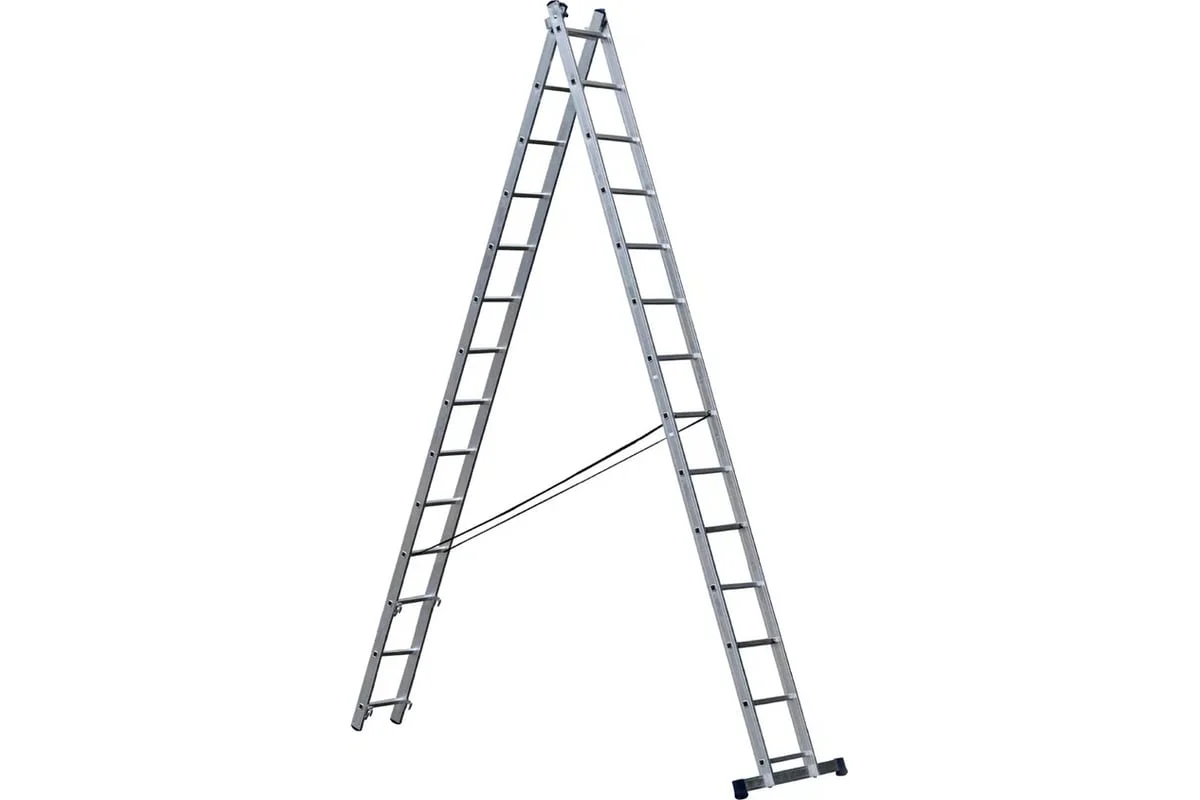 Stairs Универсальная усиленная двухсекционная лестница 14 ступеней ALP214