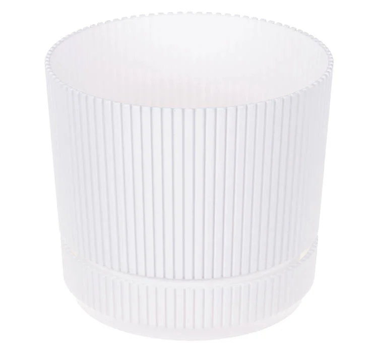 М-ПЛАСТИКА Кашпо 1,3л СТРИП БЕЛЫЙ М 3246