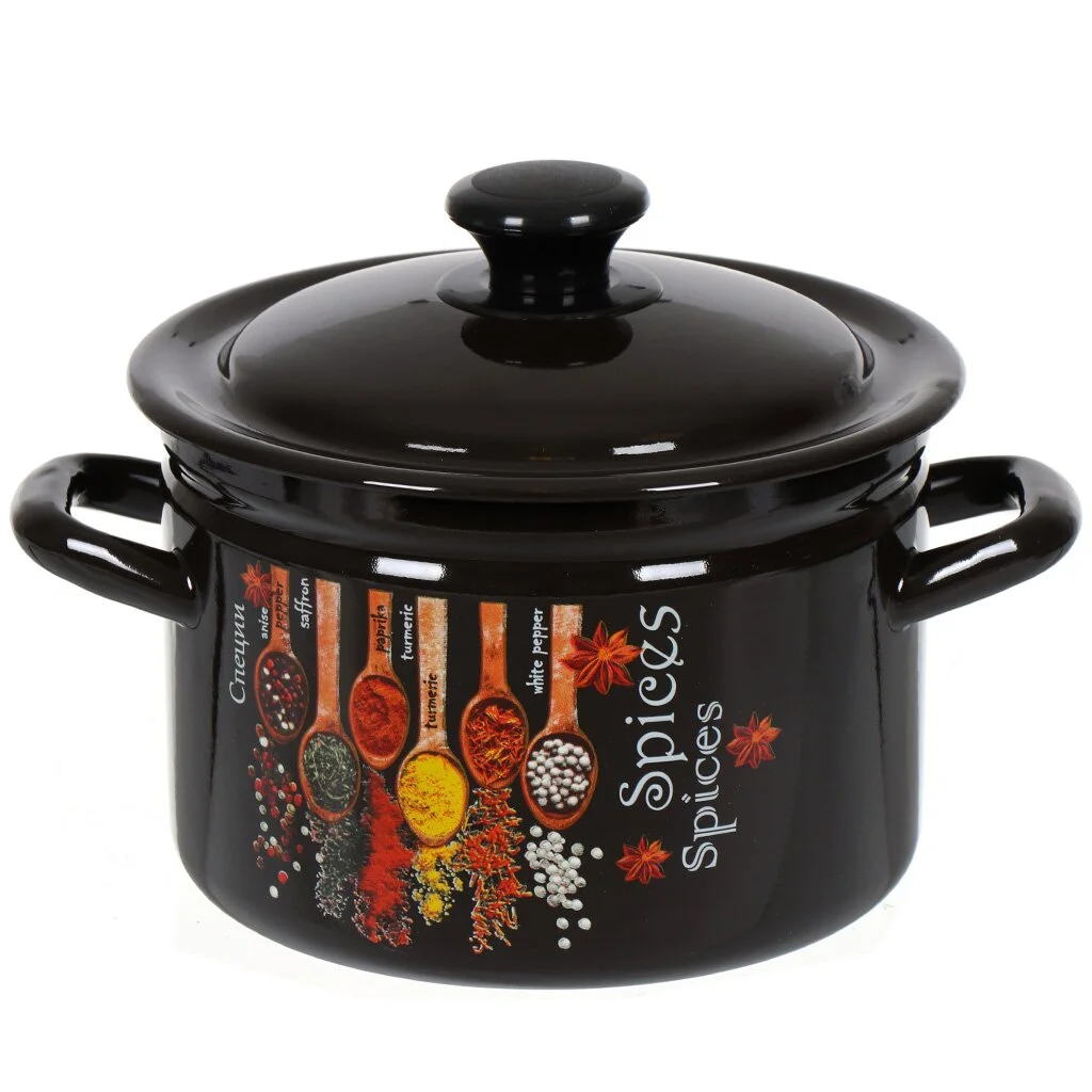 КМК Кастрюля 3л цил.борт.с рис.(коричн.) Карри 41704-122/6-У4