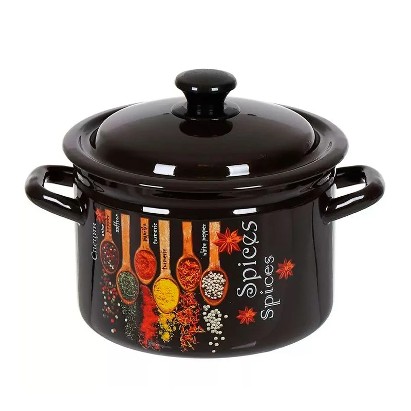 КМК Кастрюля 4л цил.борт.с рис.(коричн.) Карри 41704-142/6-У4