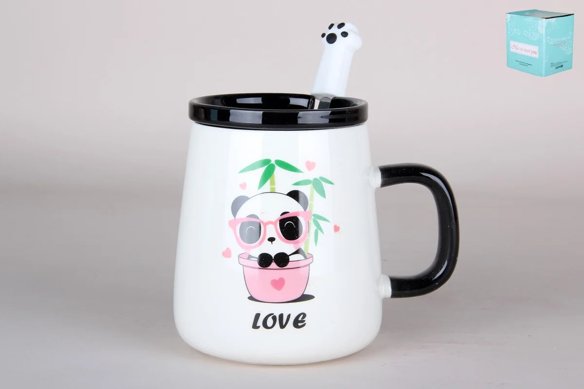 КОРАЛЛ Кружка с крышкой и ложкой объёмом 420 мл 7640