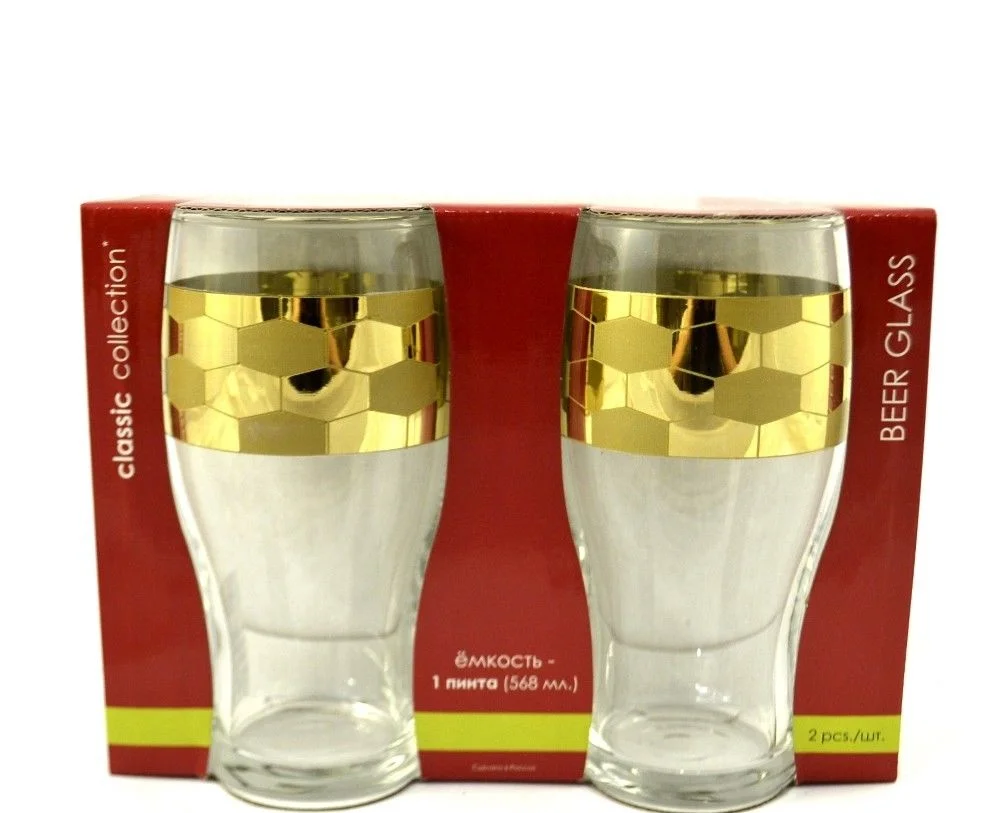ГУСЬ ХРУСТАЛЬНЫЙ Набор бокалов для пива 568 мл. Футбол EAV180-1973