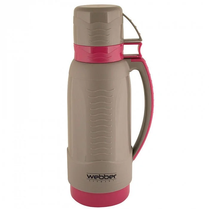WEBBER Термос 1,0 л. 31003/10S серый с розовым