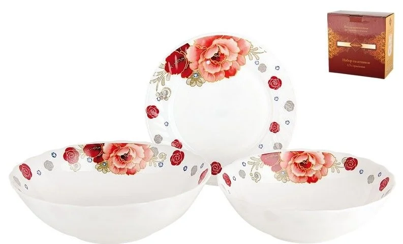 КОРАЛЛ Набор столовый 13пр.Цветочный бордюр JL13