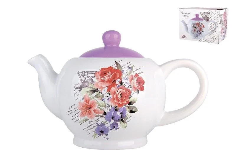 КОРАЛЛ Чайник заварочный 1000 мл Винтаж ZF1171-15