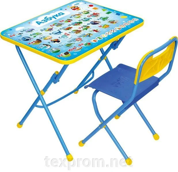 НИКА Комплект детской складной мебели Азбука синий КПУ1/9
